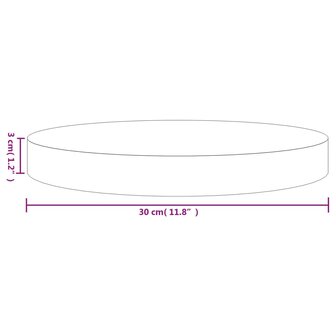 Tafelblad rond &Oslash;30x3 cm massief grenenhout wit 7