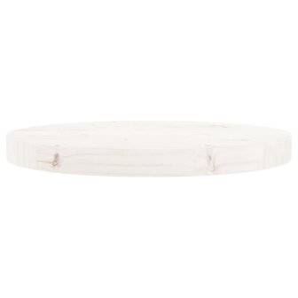 Tafelblad rond &Oslash;40x3 cm massief grenenhout wit 3