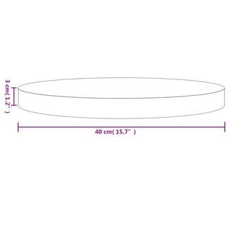 Tafelblad rond &Oslash;40x3 cm massief grenenhout wit 7