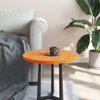 Tafelblad rond &Oslash;50x2,5 cm massief grenenhout wasbruin 3