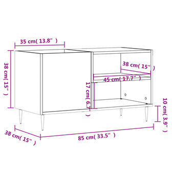 Platenkast 85x38x48 cm bewerkt hout sonoma eikenkleurig 9