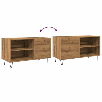 Platenkast 84,5x38x48 cm bewerkt hout artisanaal eikenkleur 7