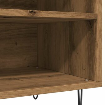 Platenkast 84,5x38x48 cm bewerkt hout artisanaal eikenkleur 8