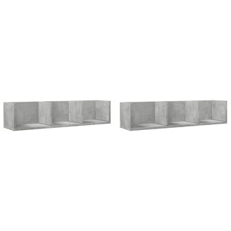 Wandkasten 2 st 75x18x16,5 cm bewerkt hout betongrijs 2
