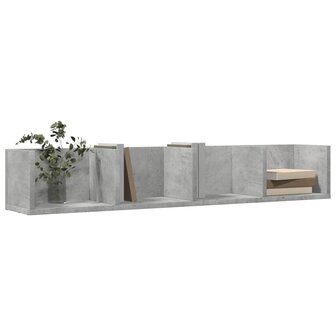 Wandkasten 2 st 99x18x16,5 cm bewerkt hout betongrijs 4