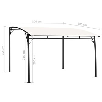 Zonneluifel 3x3x2,55 m cr&egrave;mekleurig 6