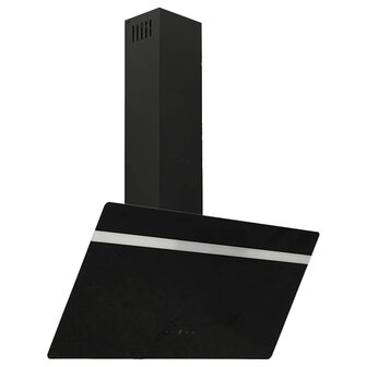 Wandafzuigkap 90 cm staal en gehard glas zwart 2