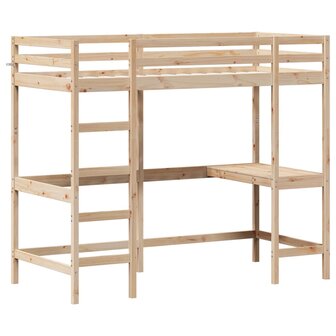 Hoogslaper met bureau massief grenenhout 90x200 cm 3