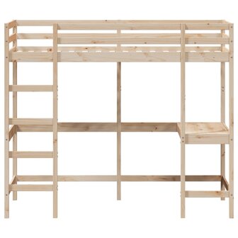Hoogslaper met bureau massief grenenhout 90x200 cm 4