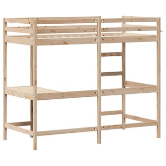 Hoogslaper met bureau massief grenenhout 90x200 cm 6