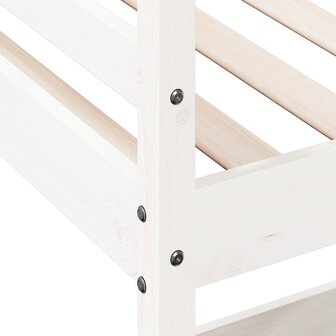 Hoogslaper met bureau massief grenenhout wit 75x190 cm 8