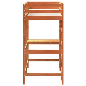 Hoogslaper met bureau massief grenenhout wasbruin 75x190 cm 5