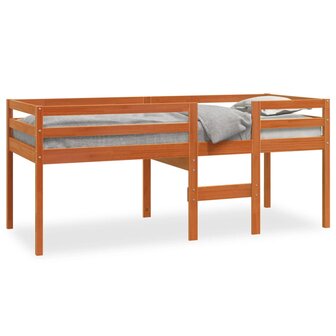 Hoogslaper massief grenenhout wasbruin 90x190 cm 2