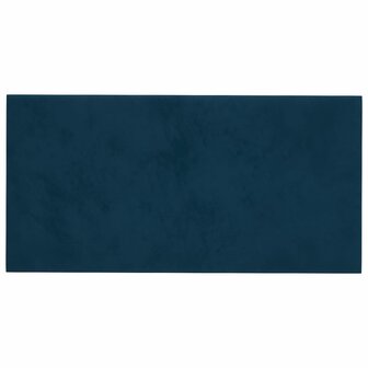 Wandpanelen 12 st 0,54 m&sup2; 30x15 cm fluweel blauw 3