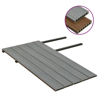 Terrasplanken met accessoires 10 m&sup2; 2,2 m HKC bruin en grijs 3