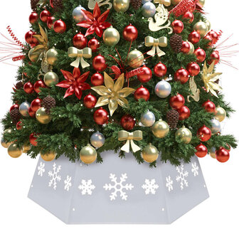 Kerstboomrok &Oslash;68x25 cm zilverkleurig en wit 1