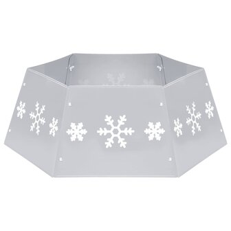 Kerstboomrok &Oslash;68x25 cm zilverkleurig en wit 2