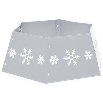 Kerstboomrok &Oslash;68x25 cm zilverkleurig en wit 4