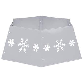 Kerstboomrok &Oslash;68x25 cm zilverkleurig en wit 5