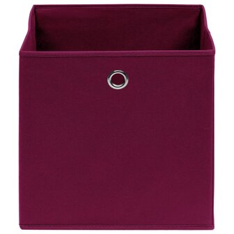 Opbergboxen 4 st 32x32x32 cm stof donkerrood 3