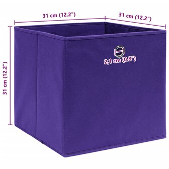 Opbergboxen 4 st 32x32x32 cm stof paars 5