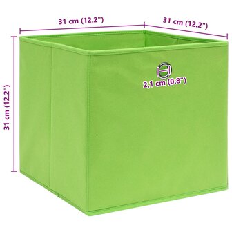 Opbergboxen 4 st 32x32x32 cm stof groen 5