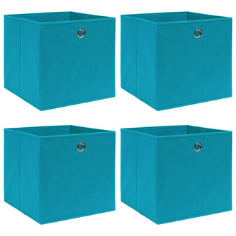  Opbergboxen 4 st 32x32x32 cm stof babyblauw 1