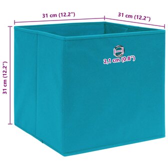 Opbergboxen 4 st 32x32x32 cm stof babyblauw 5