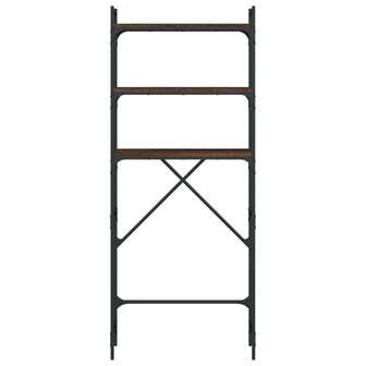 Wasmachinerek 67x25x163 cm bewerkt hout bruin eikenkleur 6