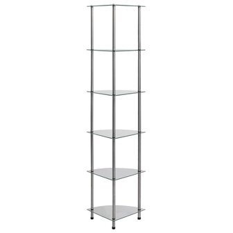 Kastje 6-laags 30x30x160 cm gehard glas transparant 3