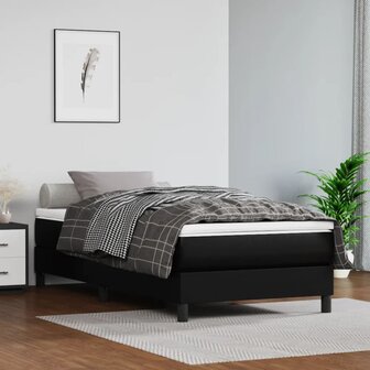 Pocketveringmatras 80x200x20 cm kunstleer zwart 1