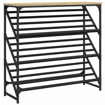 Schoenenrek 90x30x85 cm bewerkt hout sonoma eikenkleurig 2