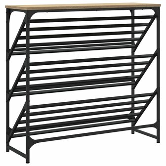Schoenenrek 90x30x85 cm bewerkt hout sonoma eikenkleurig 6