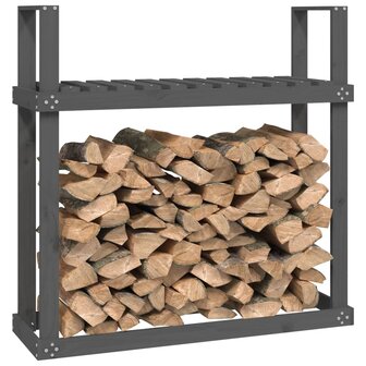 Haardhoutrek 110x35x108,5 cm massief grenenhout grijs 4