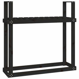 Haardhoutrek 110x35x108,5 cm massief grenenhout zwart 2