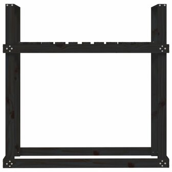 Haardhoutrek 110x35x108,5 cm massief grenenhout zwart 5