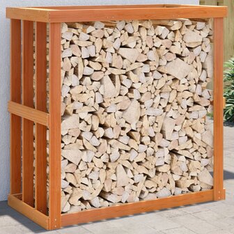 Houtblokhouder 108x52x106 cm massief grenenhout wasbruin 1
