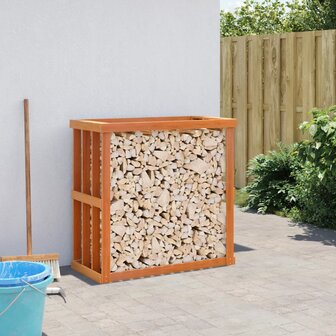 Houtblokhouder 108x52x106 cm massief grenenhout wasbruin 3