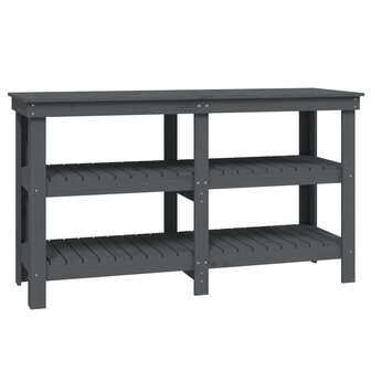 Werkbank 142,5x50x80 cm massief grenenhout grijs 2