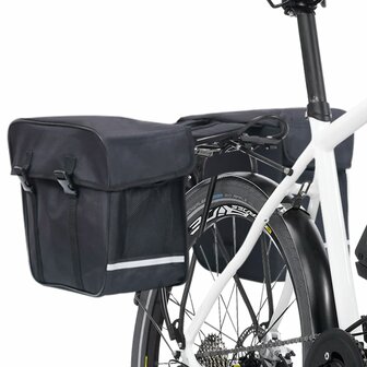 Fietstas voor bagagedrager dubbel waterdicht 35 L zwart 8