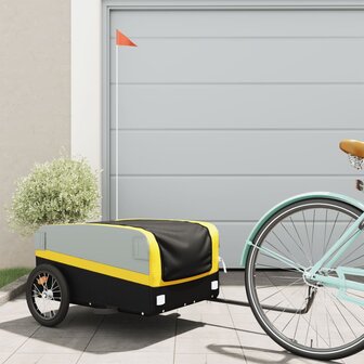 Fietstrailer 45 kg ijzer zwart en geel 1