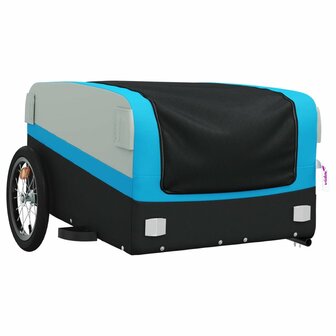 Fietstrailer 45 kg ijzer zwart en blauw 4