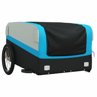 Fietstrailer 45 kg ijzer zwart en blauw 4