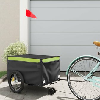 Fietstrailer 30 kg ijzer zwart en groen 1
