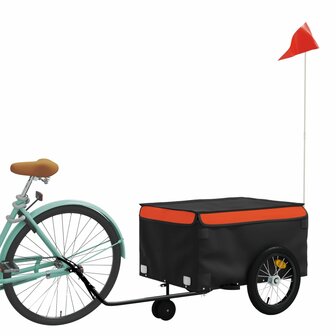 Fietstrailer 45 kg ijzer zwart en oranje 3