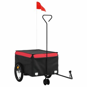 Fietstrailer 45 kg ijzer zwart en rood 2