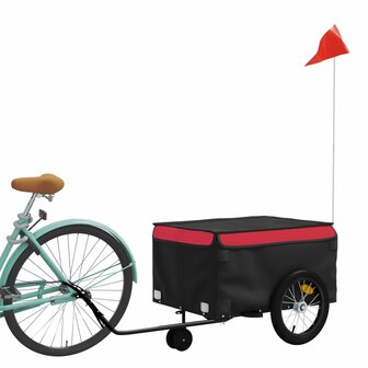 Fietstrailer 45 kg ijzer zwart en rood 3