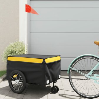 Fietstrailer 45 kg ijzer zwart en geel 1