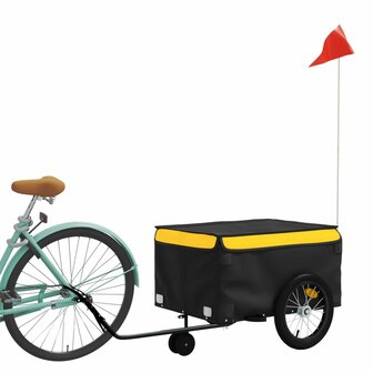 Fietstrailer 45 kg ijzer zwart en geel 3