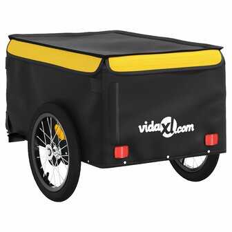 Fietstrailer 45 kg ijzer zwart en geel 7